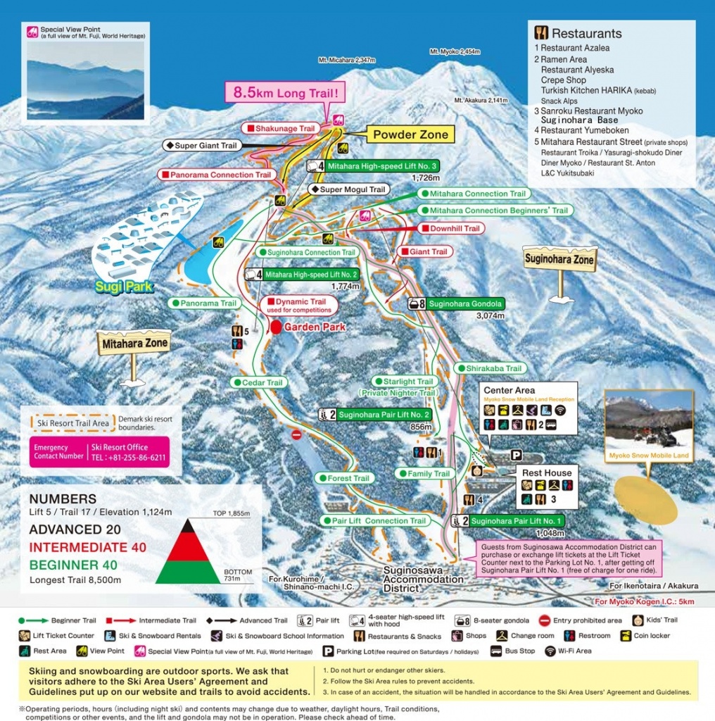 suginohara ski trail map
