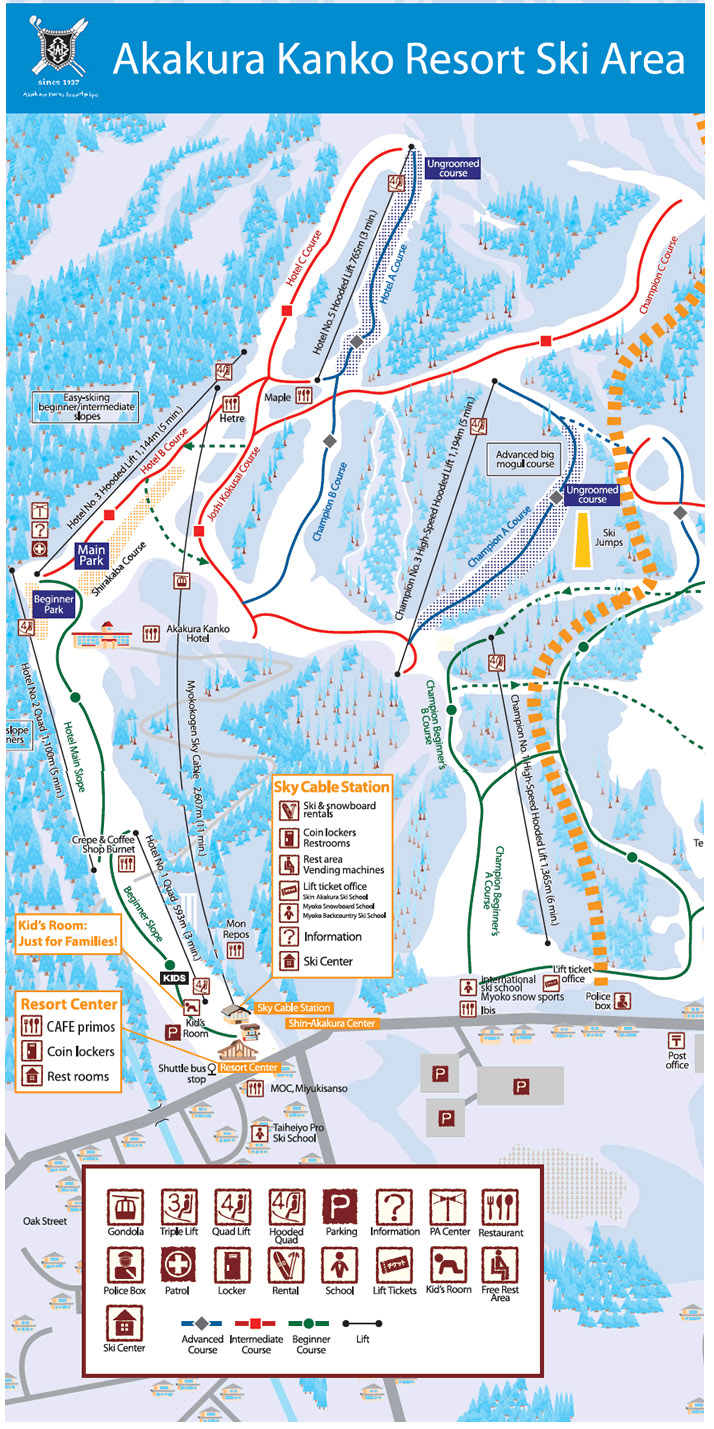 akakura kanko ski resort trail map