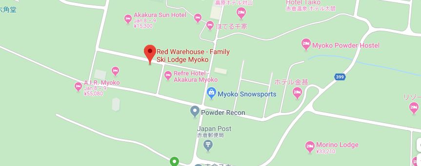 red warehouse myoko map akakura