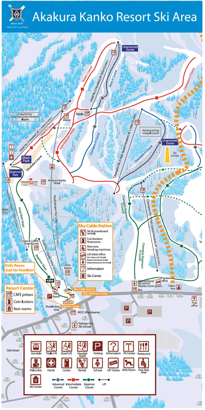 akakura kanko ski resort trail map